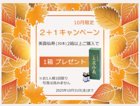 10月限定2+1キャンペーン